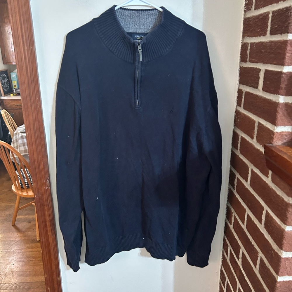 Nautica Dark Blue Zip-Up Sweater size XXL
